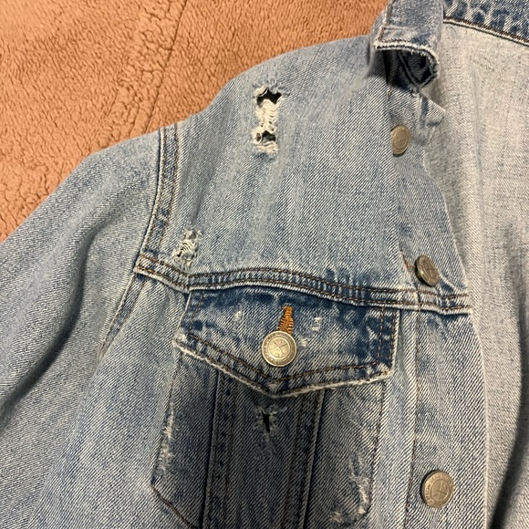 Zara Distressed Tie back jean jacket - Picture 9 of 11